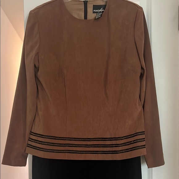 Vintage Positive Attitude Brown and black Dress 1 piece size 12 - Picture 3 of 4